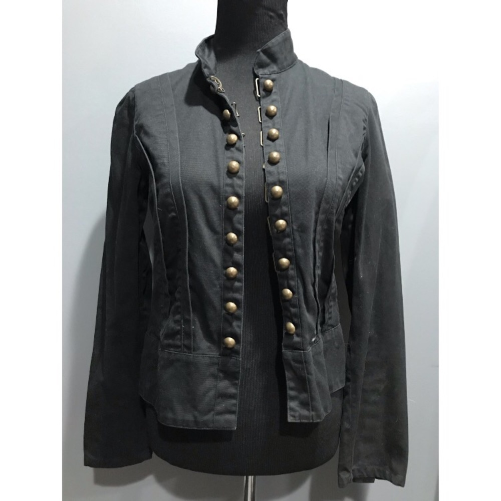 SOLD! Military black denim jacket Sz small
